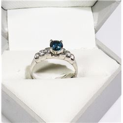 45) PLATINUM FANCY COLORED DIAMOND RING. SIZE 6.75