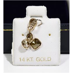 44) 14KT YELLOW GOLD FANCY CUT & COLORED DIAMOND