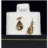 Image 2 : 72) 14KT YELLOW GOLD PAIR OF CHOCOLATE COLORED