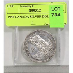 1958 CANADA SILVER DOLLAR