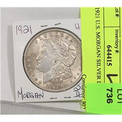 1921 U.S. MORGAN SILVER DOLLAR