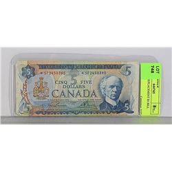 1972 CAD REPLACEMENT $5 BILL