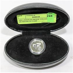 MILLENNIUM PROOF COLLECTOR QUARTER IN CASE
