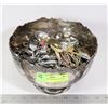 Image 1 : SILVER BOWL WITH COLLECTOR SPOONS