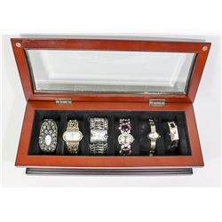 WATCH BOX WITH ASSORTED WATCHES