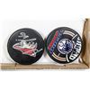 Image 1 : 2 SIGNED HOCKEY PUCKS / NOT SURE OF PLAYER