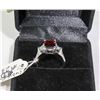 Image 1 : NEW STERLING 925/ SILVER RING, SIZE 7, RED CUBIC