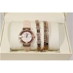 NEW ANNE KLEIN CERAMIC WATCH SET SWAROVSKI