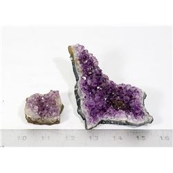 PAIR OF AMYTHST GEODES