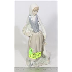 NAO LADY AND DUCK CERAMIC FIGURINE MADE IN SPAIN
