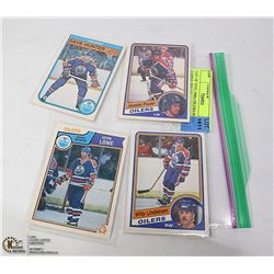 LOT OF FIVE 1980s OILERS HOCKEY CARDS: WILLY