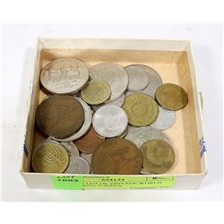 ESTATE LOT OF VINTAGE WORLD COINS AND TOKENS