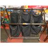 Image 1 : TRIPLE SECTION CLOTHES HAMPER ON WHEELS *AS IS*