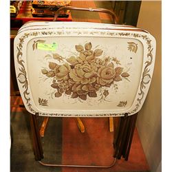 LOT OF 4 VINTAGE TV TRAYS