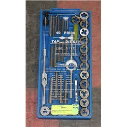 40 PIECE TAP AND DIE SET, FINE CARBON STEEL, SAE