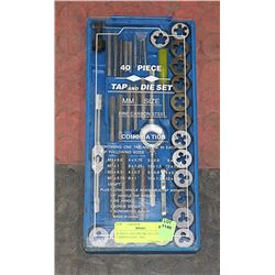 40 PIECE TAP AND DIE SET, FINE CARBON STEEL, SAE
