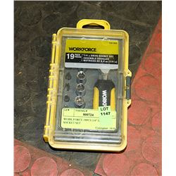 WORK FORCE 19PCS 1/4" DRIVE SOCKET SET