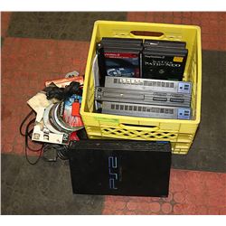 3 PS2 CONSOLES (NO CABLES) W/ 10 GAMES