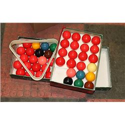2 VINTAGE SNOOKER BALL SETS MADE IN BELGIUM