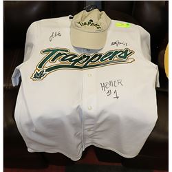 TRAPERS JERSEY & HAT FROM LAST GAME SIGNED BY