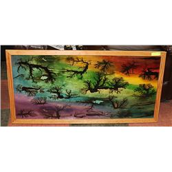 LG ELECTRICITY BURNED WOOD ART. 48X24IN