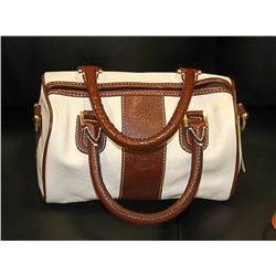 VINTAGE FENDI WHITE AND BROWN PURSE WITH