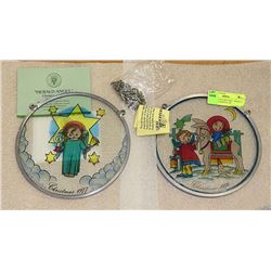 VINTAGE 2 PCS HUMMEL "HERALD ANGEL" STAINED GLAS
