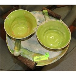 HAND CRAFTED POTTERY SET SIGNED BY ARTIST