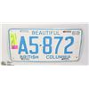 Image 1 : 1966 BRITISH COLUMBIA LICENSE PLATE