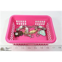 BOX OF VARIOUS CLIP ON WATCHES