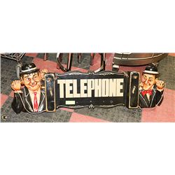 LARGE LAUREL AND HARDY TELEPHONE SIGN