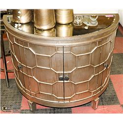 SHOWHOME HALF MOON MIRROR TOP SIDE TABLE