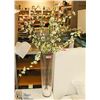 Image 1 : SHOWHOME TALL CLEAR GLASS VASE WITH ARTIFICIAL