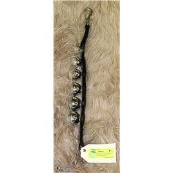 6 ROUND CHROMED CAST BRASS BELLS ON 16" STRAP WITH