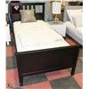 Image 1 : SHOWHOME DARK WOOD TONE SINGLE SIZE BEDFRAME WITH