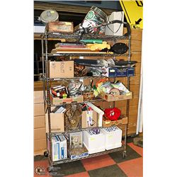 METRO RACK FILLED WITH UNCLAIMED MERCHENDISE