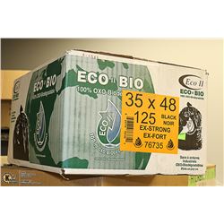 CASE OF 125 35"X48" EXTRA STRONG BLACK GARBAGE