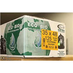 CASE OF 125 35"X48" EXTRA STRONG BLACK GARBAGE