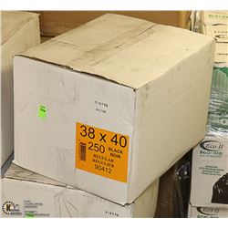 CASE OF 250 38"X40" REGULAR BLACK GARBAGE BAGS