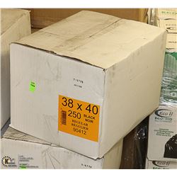 CASE OF 250 38"X40" REGULAR BLACK GARBAGE BAGS