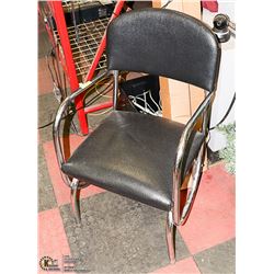 BLACK AND CHROME ARMCHAIR