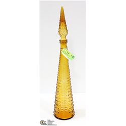 EMPOLI AMBER GLASS GENIE BOTTLE MADE IN ITALY