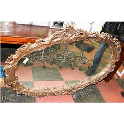 GOLD TONE CARVED STYLE WALL MIRROR