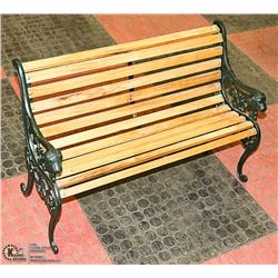 MINI PARK BENCH CAST IRON + WOOD 25" X 16” TALL