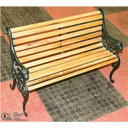 MINI PARK BENCH CAST IRON + WOOD 25" X 16” TALL