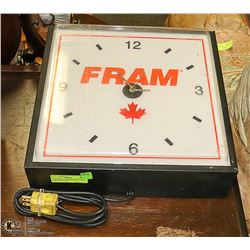 LIGHT UP FRAME WALL CLOCK LARGE 19" X 19"