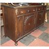 Image 3 : ANTIQUE ENGLISH OAK SIDEBOARD 62" L X 20" W X 36"