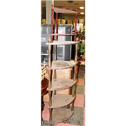 FIVE TIER WOOD CORNER SHELF