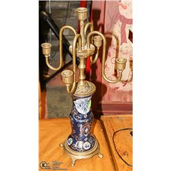 BRASS CANDLE LABRA-ORNATE BASE