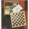 Image 1 : NEW WOOD BOX MULTI GAMES-CHESS, CHECKERS, CRIB